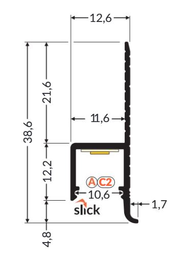 LED profil TOPMET do sádrokartonu OMNI10 PLUS, surový hliník